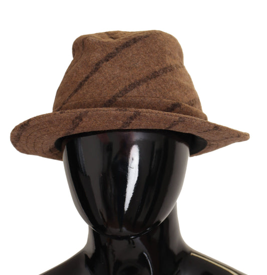 Dolce & Gabbana – Brauner Fedora-Sommerhut mit Streifenmuster