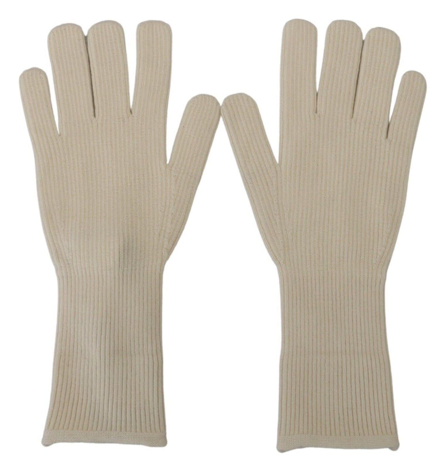 Dolce & Gabbana Weiße Kaschmir-Strickhandschuhe für Herren