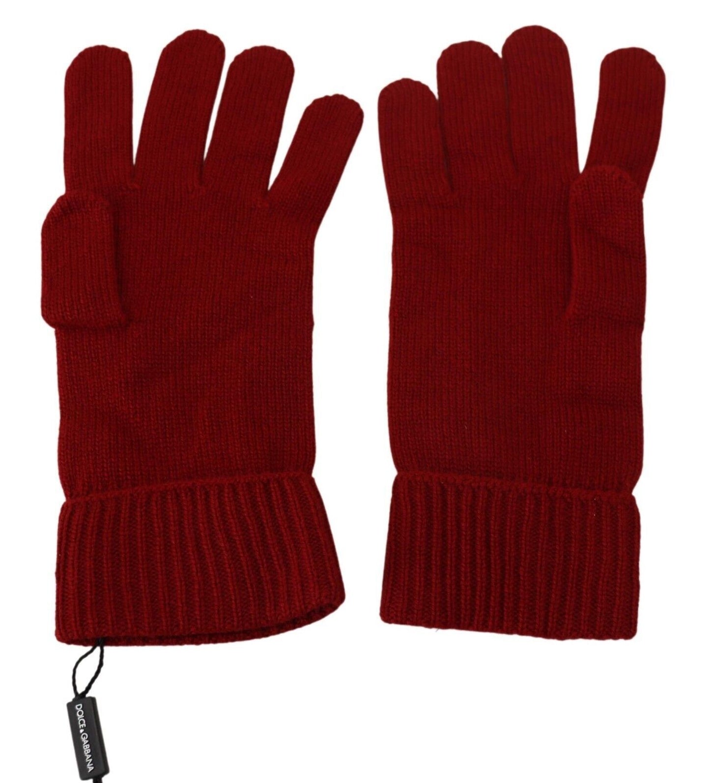 Dolce & Gabbana Rote Herrenhandschuhe aus 100 % Kaschmir