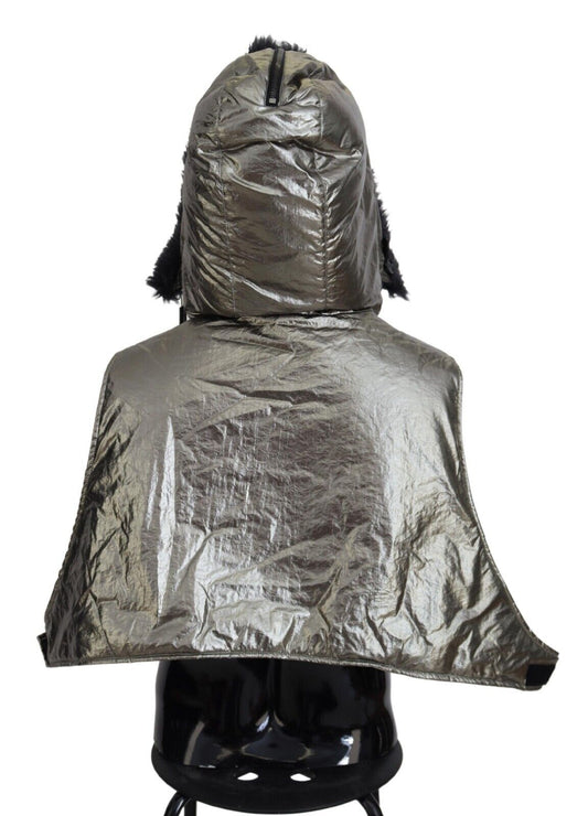 Dolce & Gabbana Silberner Pelz-Kopfwickel für Herren Capello Nylonhut