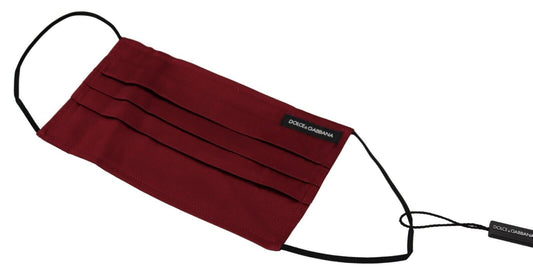 Dolce & Gabbana – Kastanienbraune Gesichtsmaske aus plissierter Seide mit elastischem Ohrband, Einheitsgröße