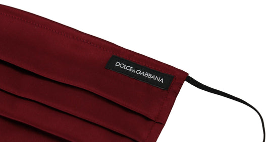 Dolce & Gabbana – Kastanienbraune Gesichtsmaske aus plissierter Seide mit elastischem Ohrband, Einheitsgröße