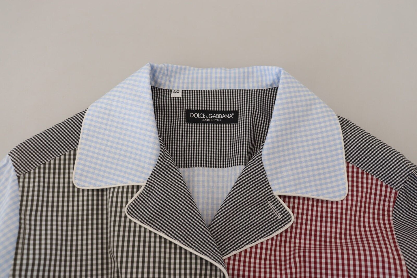 Dolce & Gabbana – Mehrfarbiges Patchwork-Hemd aus Baumwolle mit langen Ärmeln