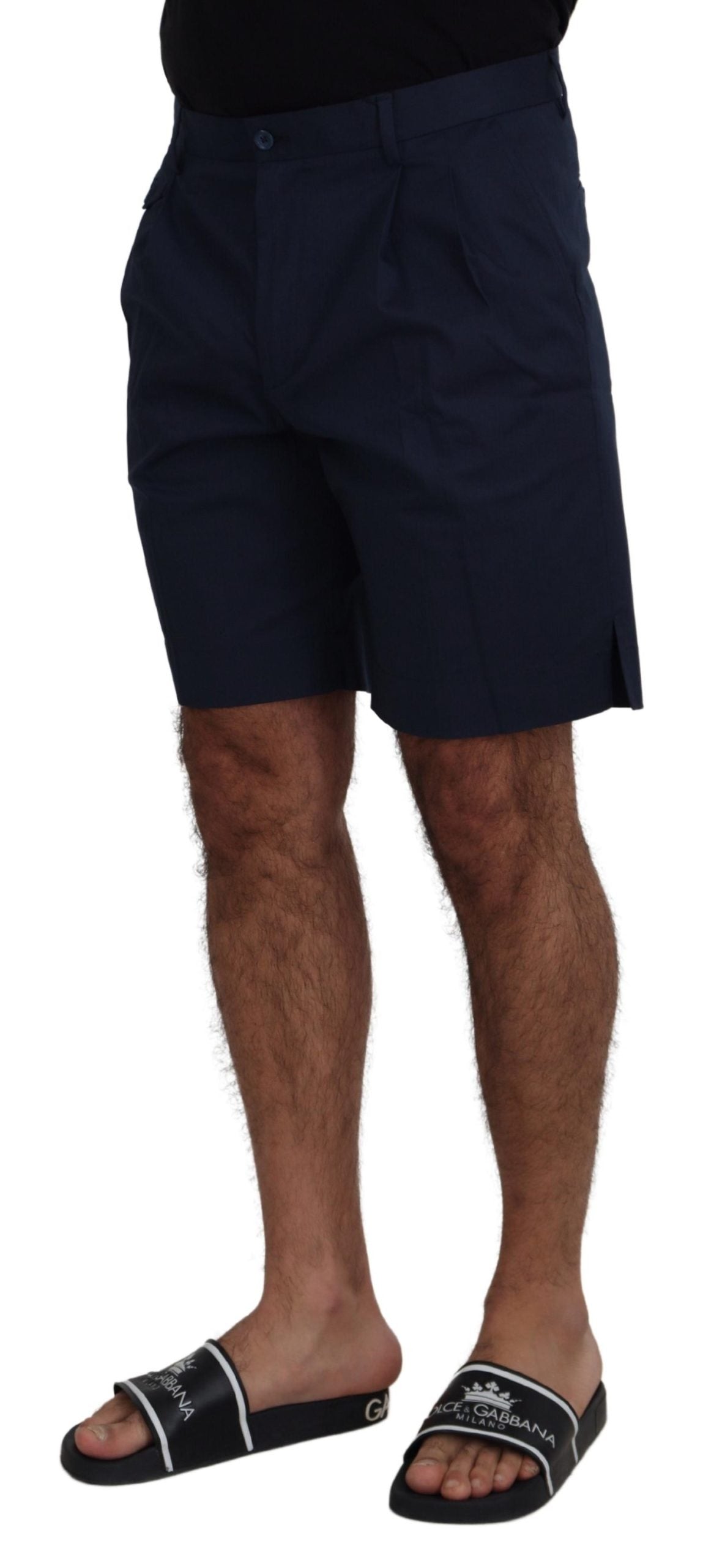 Dolce & Gabbana Blaue Chinos Baumwollstretch-Freizeitshorts