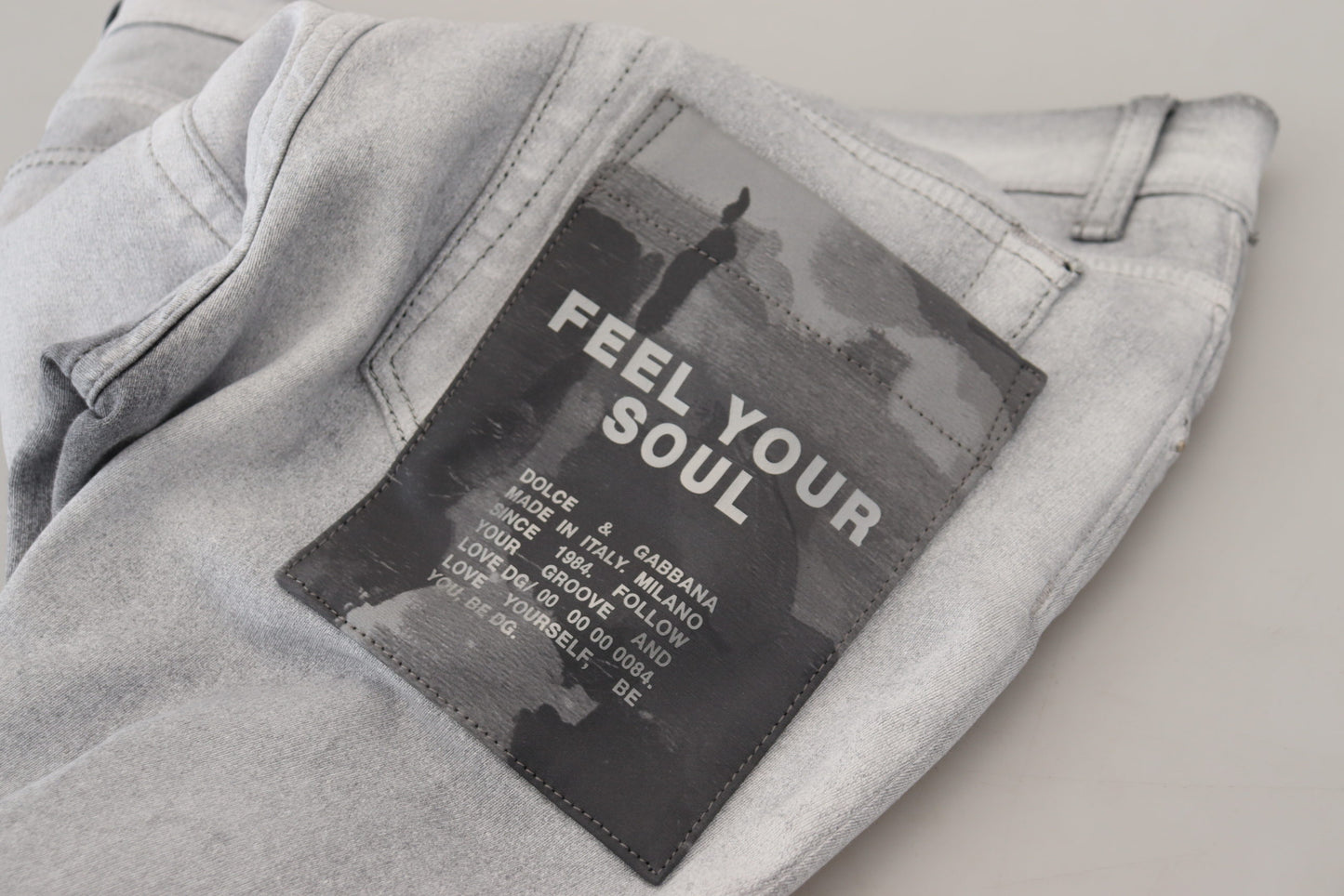 Dolce & Gabbana Grau verwaschene Skinny Jeans für Herren