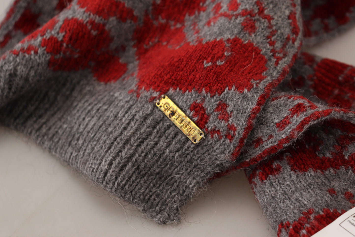 GF Ferre Rot Grau Gestrickter Wickelwärmer Damen Schal