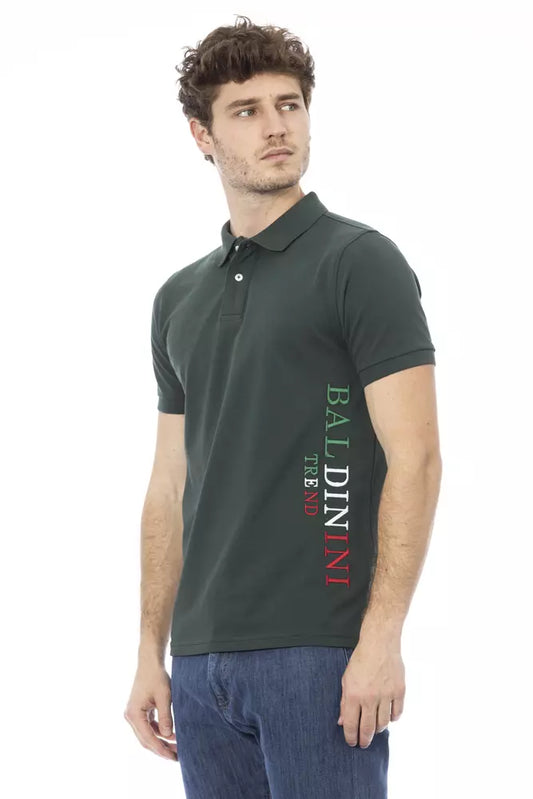 Baldinini Trend Grünes Herren-Poloshirt aus Baumwolle