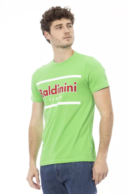 Baldinini Trend Grünes Herren-T-Shirt aus Baumwolle