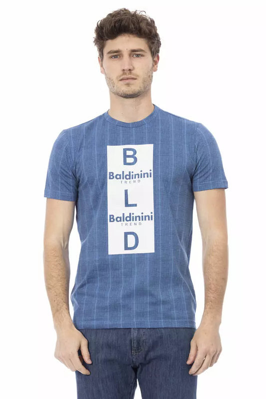 Baldinini Trend Hellblaues Herren-T-Shirt aus Baumwolle