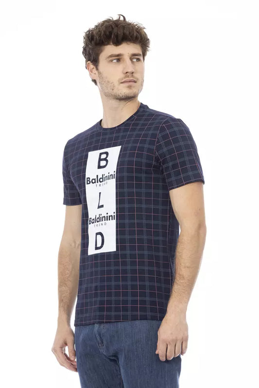 Baldinini Trend Blaues Herren-T-Shirt aus Baumwolle