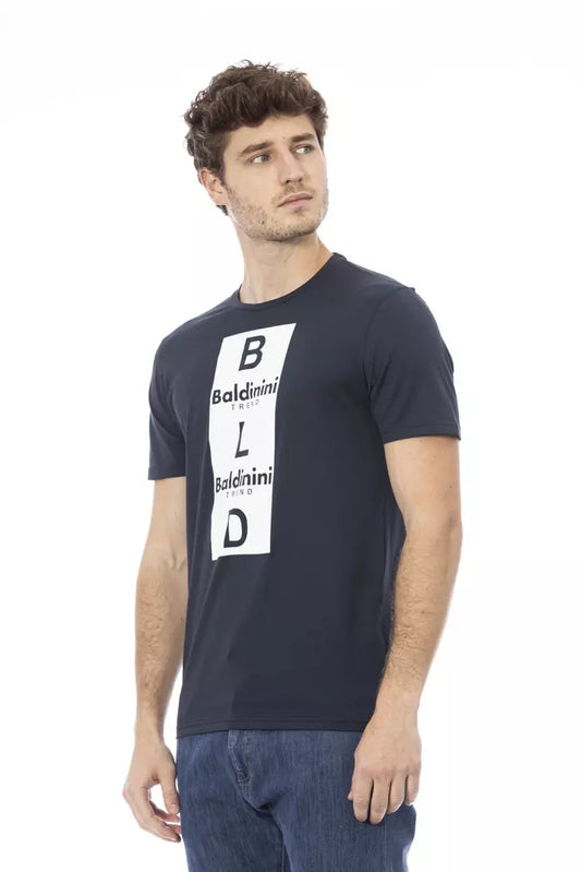 Baldinini Trend Blaues Herren-T-Shirt aus Baumwolle