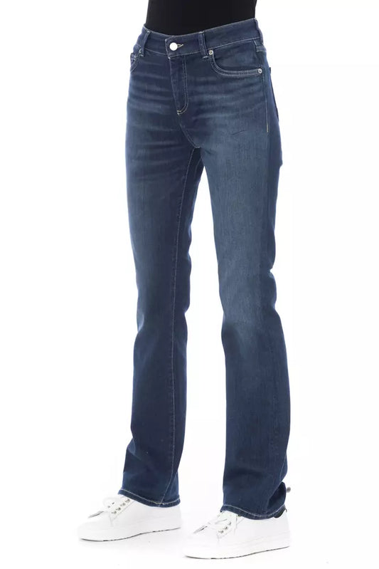 Baldinini Trend Blaue Damenjeans aus Baumwolle