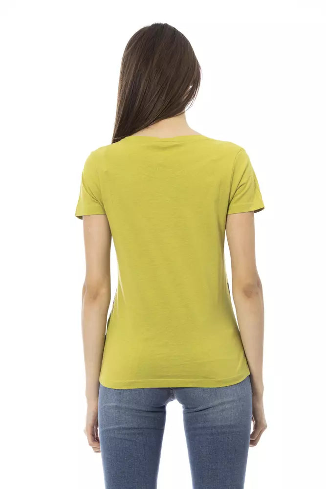 Trussardi Action „Grünes Baumwoll-Damen-T-Shirt“