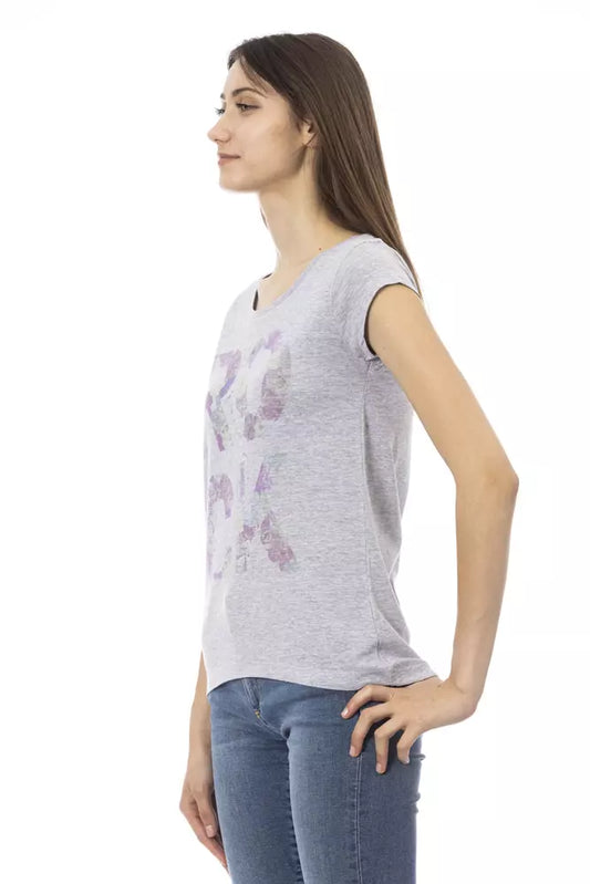 Trussardi Action Graues Baumwoll-T-Shirt für Damen