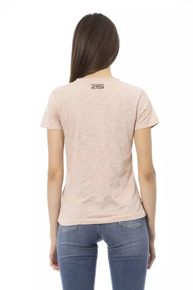 Trussardi Action Mehrfarbiges Damen-T-Shirt aus Baumwolle
