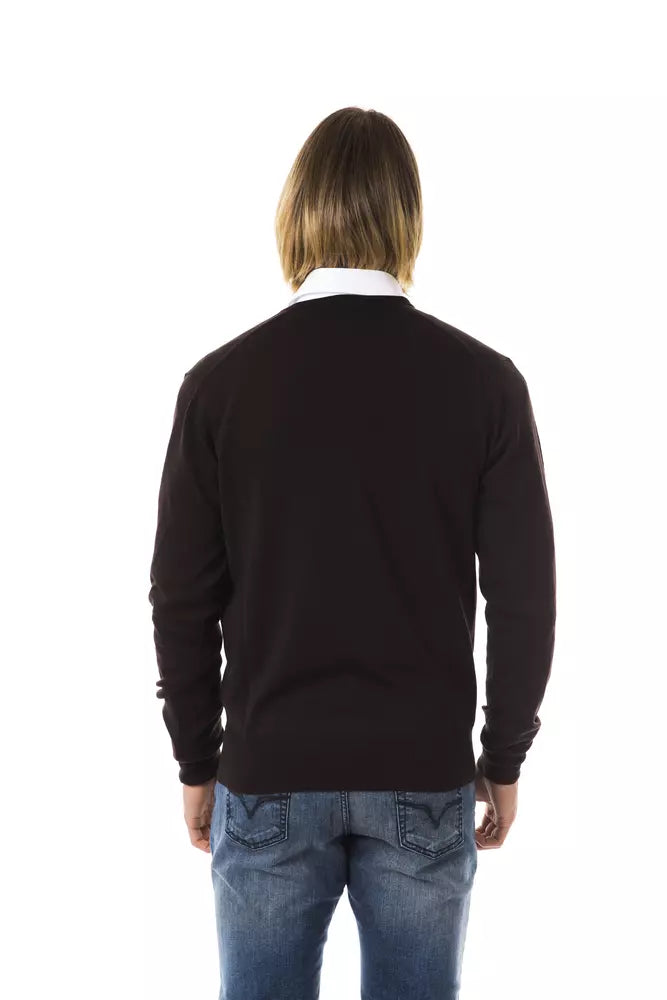 Uominitaliani Brauner Herrenpullover aus Merinowolle