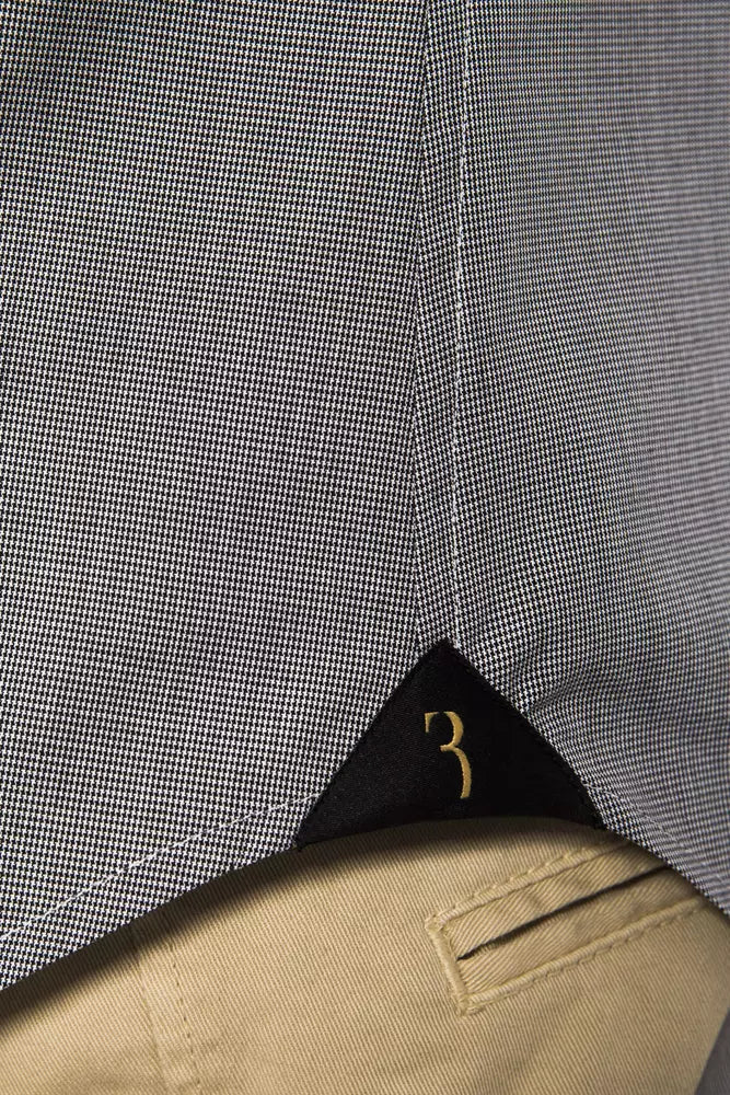 Billionaire Italian Couture Herrenhemd aus schwarzer Baumwolle