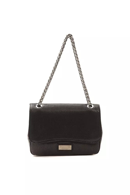Pompei Donatella – Umhängetasche aus schwarzem Leder für Damen