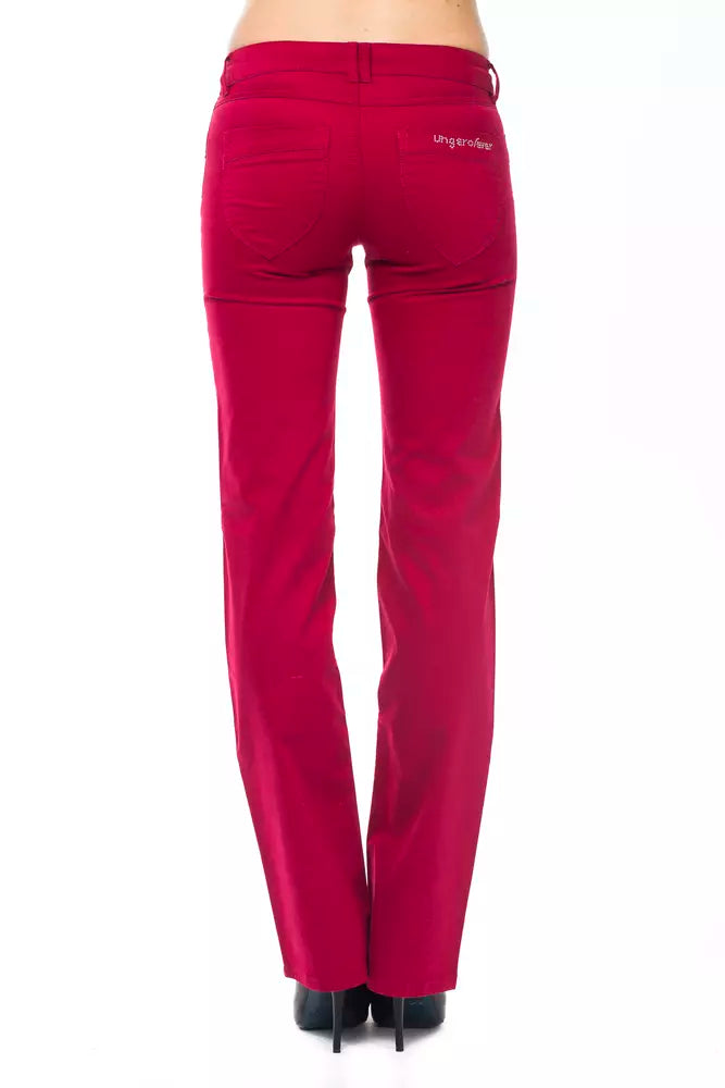 Ungaro Fever Rote Baumwollhose für Damen