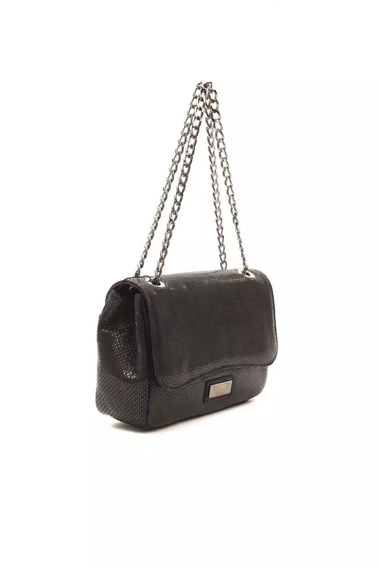 Pompei Donatella – Umhängetasche aus schwarzem Leder für Damen