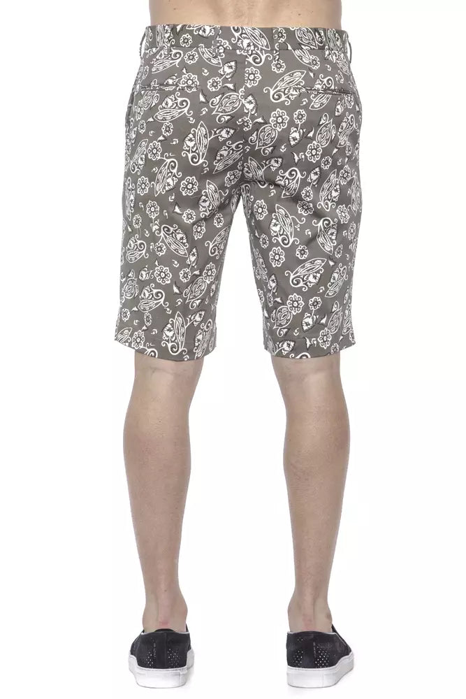 PT Torino Grüne Herren-Bermudashorts aus Baumwolle
