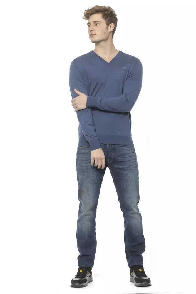 Billionaire Italian Couture Eleganter Kaschmir-Herrenpullover mit V-Ausschnitt