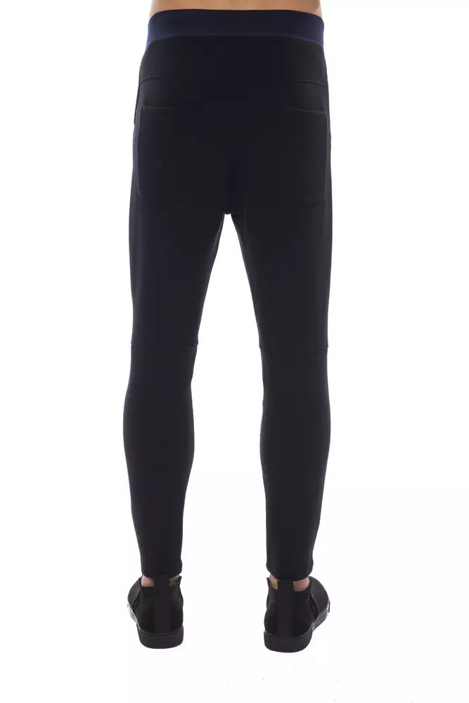 Nicolo Tonetto Schwarze Viskose Herrenhose