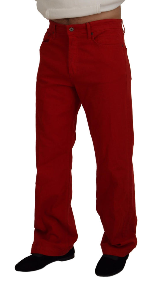 Dolce & Gabbana Rote Straight Fit Jeans aus Baumwolle für Herren