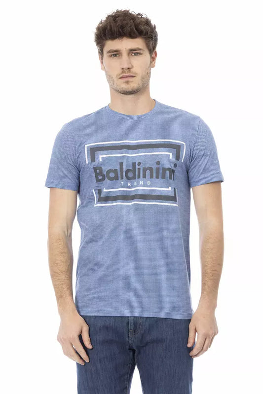 Baldinini Trend Hellblaues Herren-T-Shirt aus Baumwolle