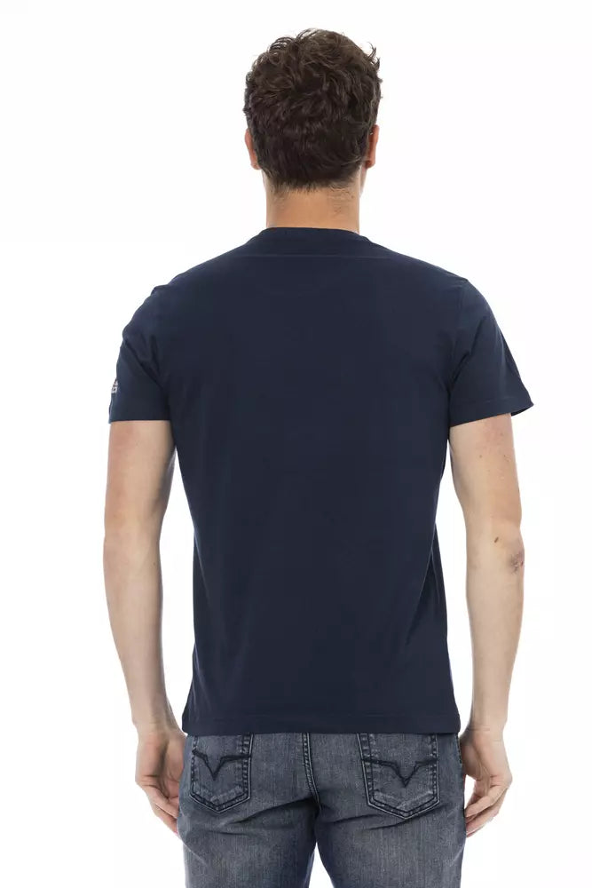 Trussardi Action Blaues Herren-T-Shirt aus Baumwolle