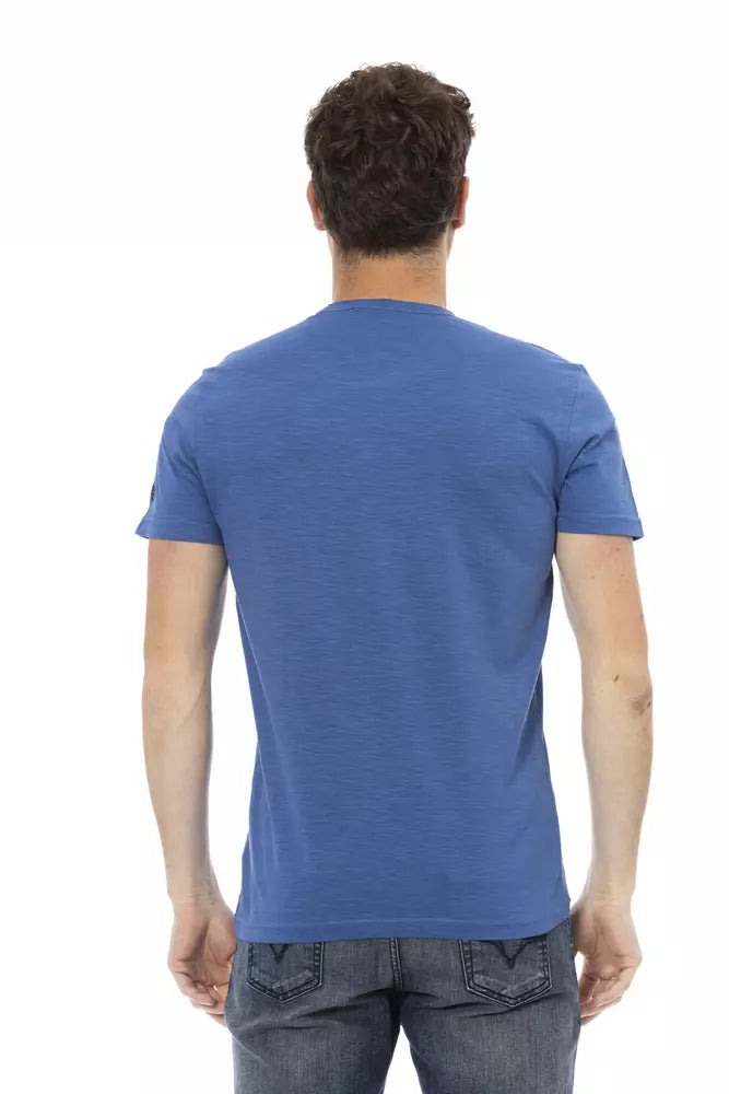 تي شيرت رجالي قطني من Trussardi Action باللون الأزرق