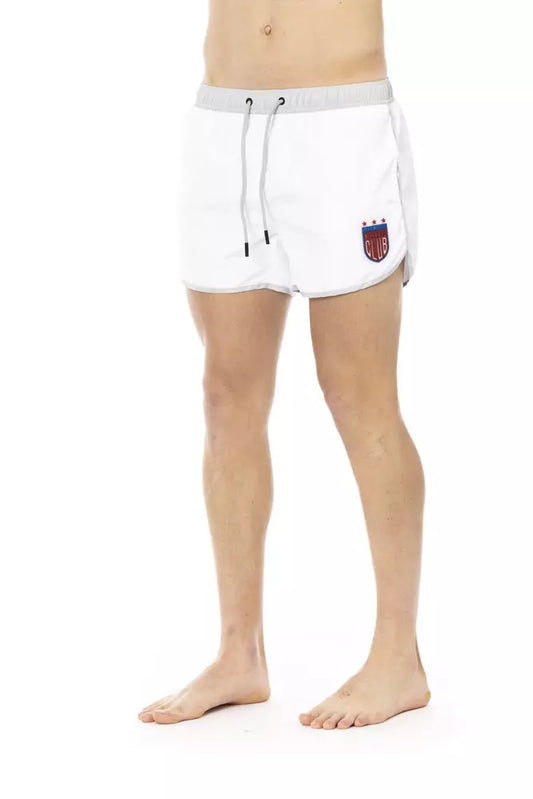 Bikkembergs – Weiße Polyester-Badeshorts für Herren
