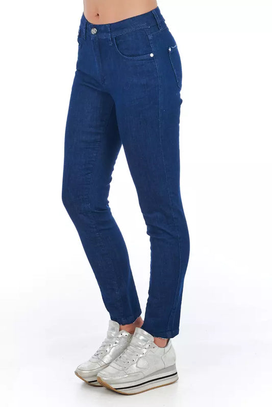 Frankie Morello Damen Skinny Jeans aus blauer Baumwolle