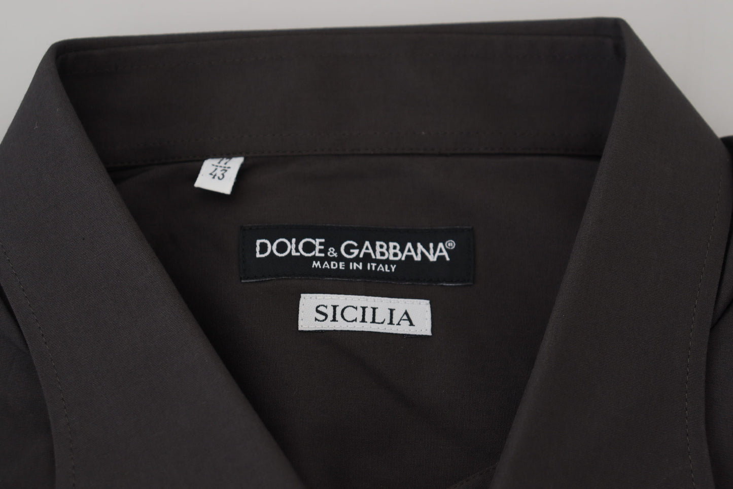 Dolce & Gabbana Graues Slim Fit Stretch-Hemd SICILIA