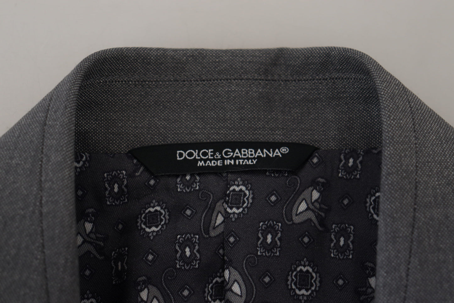 Dolce & Gabbana – Slim Fit-Jackenblazer aus grauer Wolle und Seide