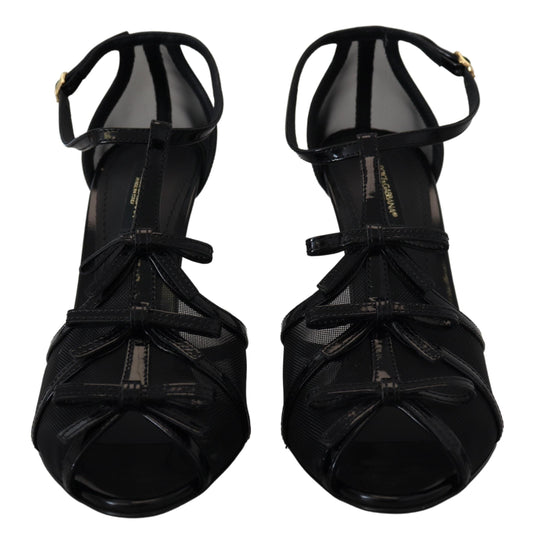 Dolce & Gabbana Schwarze Stiletto High Heels Sandalen Schuhe