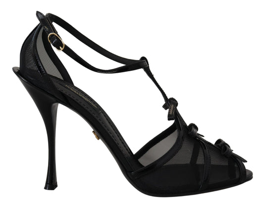 Dolce & Gabbana Schwarze Stiletto High Heels Sandalen Schuhe