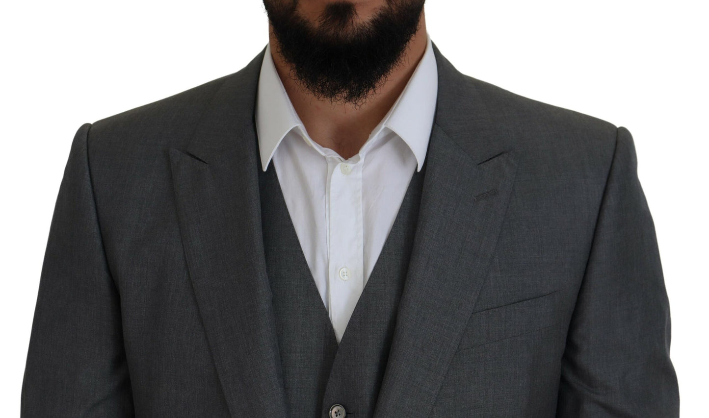 Dolce & Gabbana Grauer MARTINI 3-teiliger Slim Fit Anzug