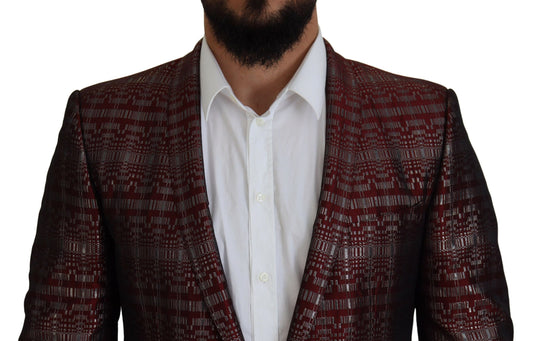 Dolce & Gabbana Bordeaux Silber GOLD Slim Fit Anzug