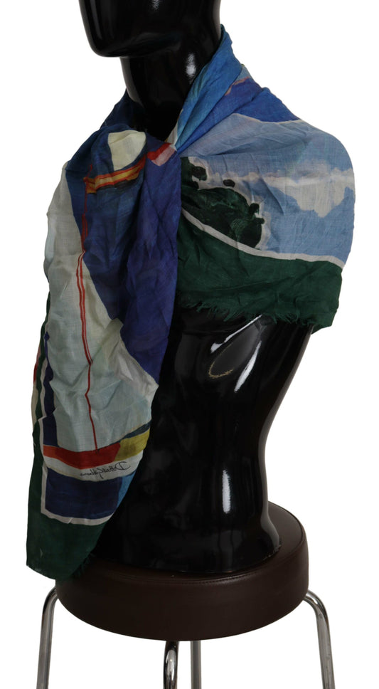 Dolce & Gabbana Mehrfarbiger Sorrento DG Schal mit Fransen