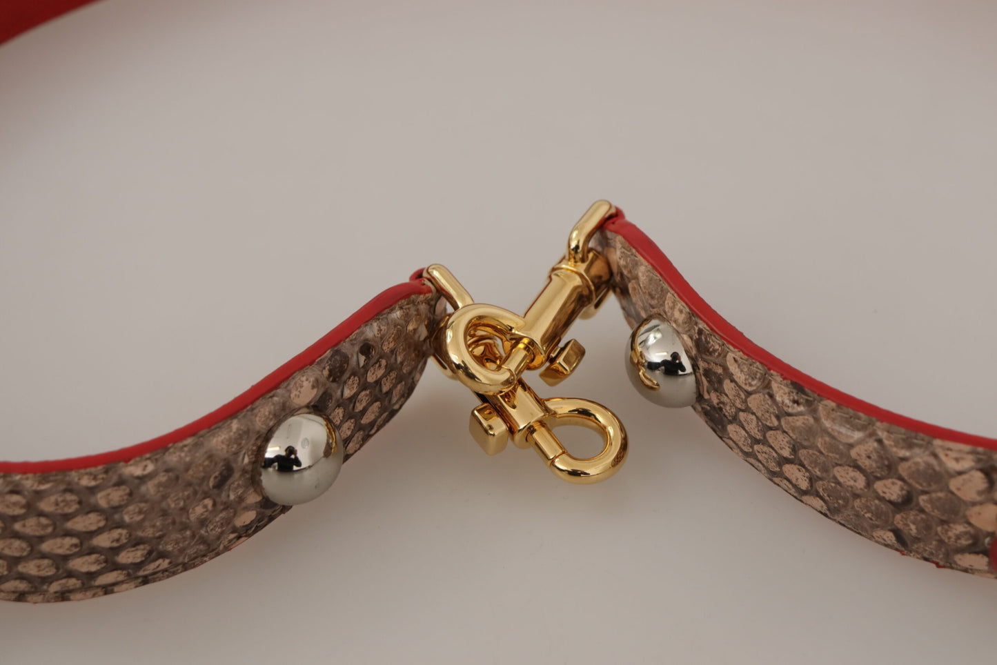 Dolce & Gabbana Schultergurt aus braunem Pythonleder mit Kristallen