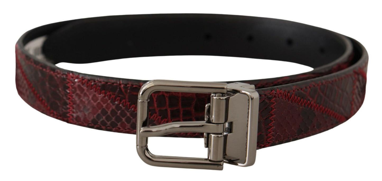 Dolce & Gabbana – Roter Gürtel aus exotischem Leder mit Metall-Logoschnalle