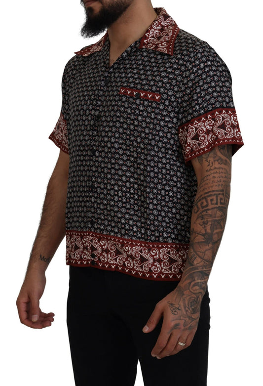 Dolce & Gabbana Mehrfarbig gemustertes Freizeithemd aus Seide