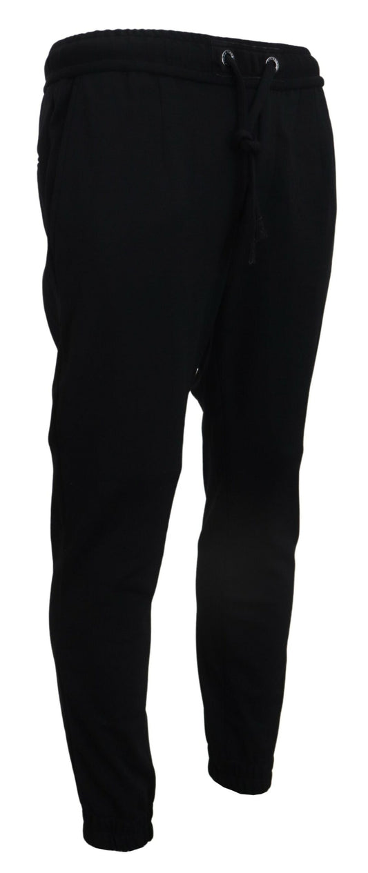 Dolce & Gabbana Schwarze Herren Sport-Jogginghose aus Wolle