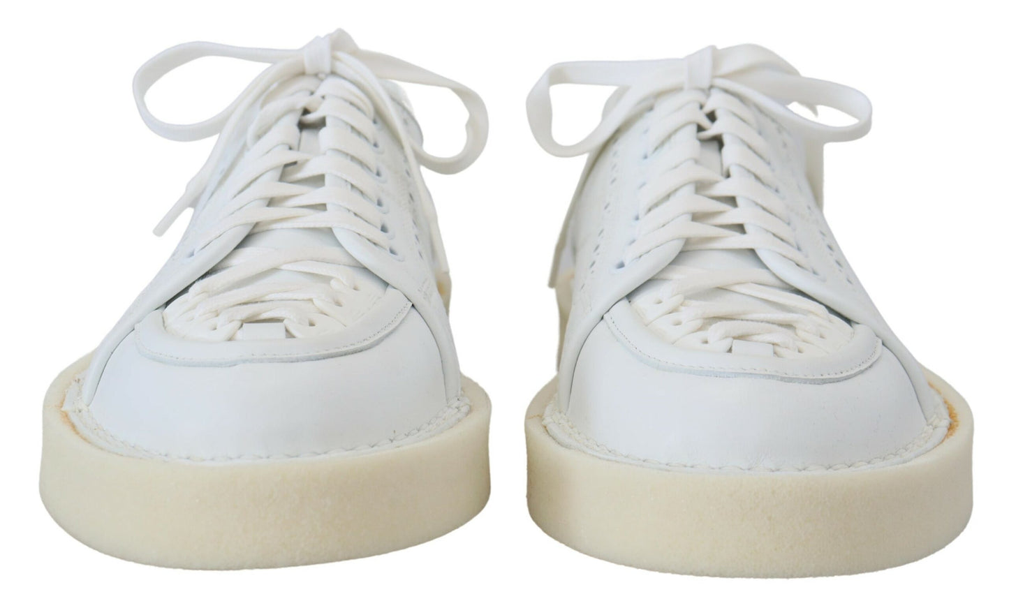 Dolce & Gabbana Weiße Leder Low Top Oxford Sneakers Freizeitschuhe