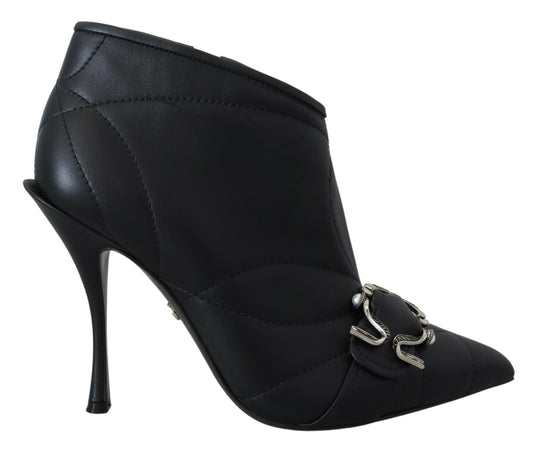 Dolce & Gabbana – Devotion – Gesteppte Ankle Boots mit Schnalle in Schwarz