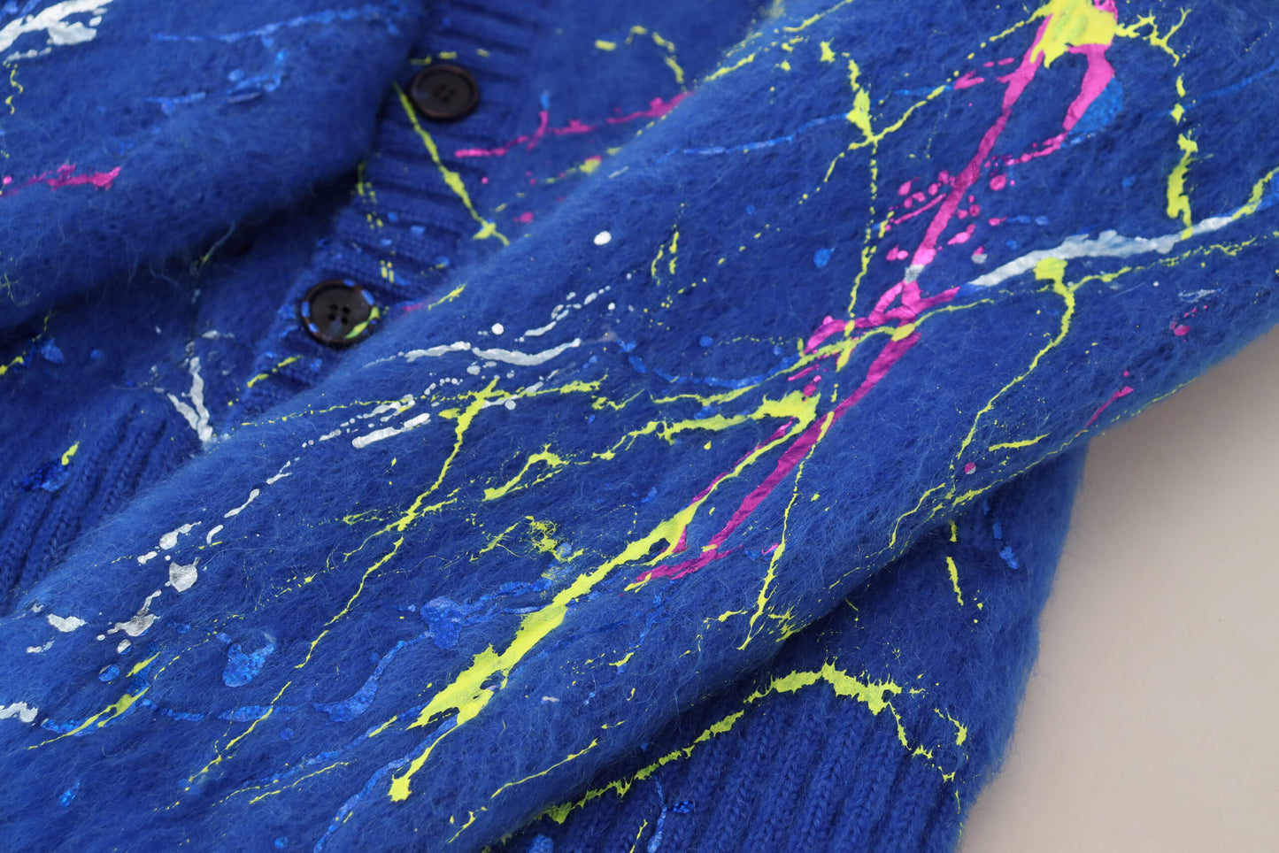 Dolce & Gabbana Blauer Color Splash Mohair-Cardigan
