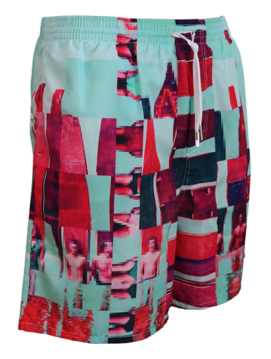Dsquared² Mehrfarbig bedruckte Beachwear-Shorts Bademode