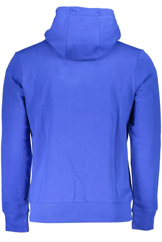 La Martina Chic Blaues besticktes Kapuzensweatshirt