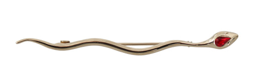 Dolce & Gabbana Silber Messing Kristall Spilla Serpente Brosche Pin